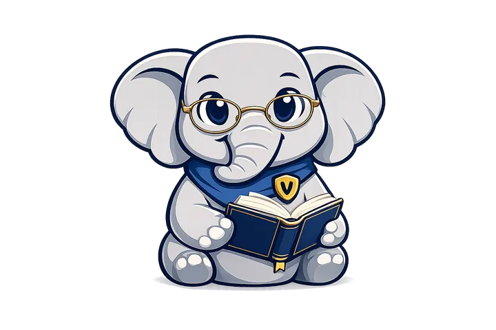 Gali — elefante con gafas y libro