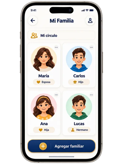 Mockup paso 2 — Mi Familia